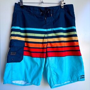 Billabong Boy's All Day OG Stripe Boardshorts size 31‎ swim trunk ocean surf